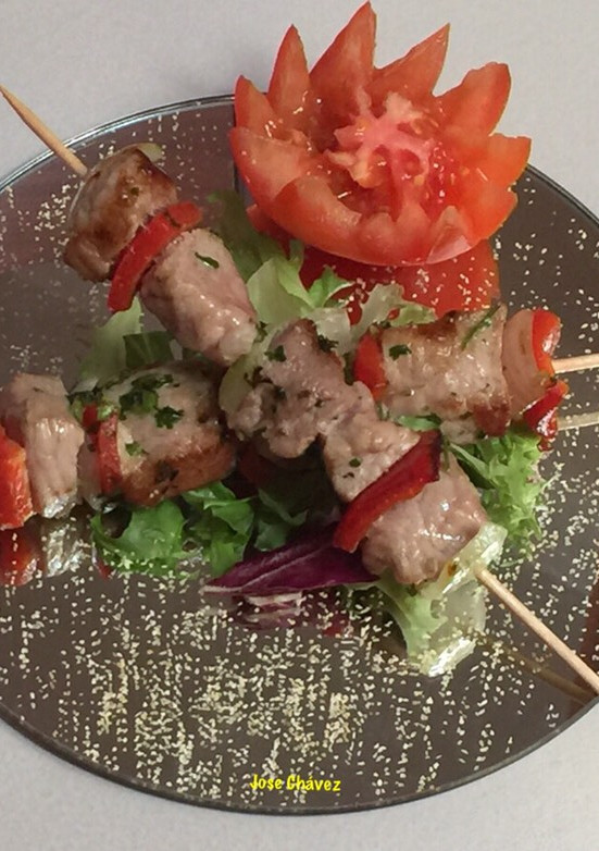 Una foto de Brochetas de magro de cerdo
