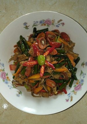 Foto resep Tumis Kulit Melinjo & Kacang Panjang