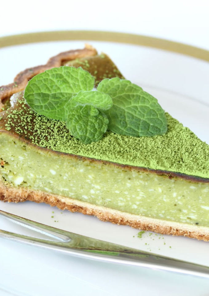 Una foto de Cheesecake matcha