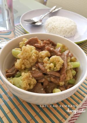 Foto resep Sapi cah kembang kol