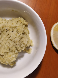 Una foto de Puré de papas y arvejas