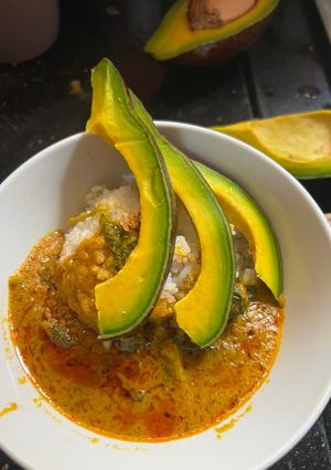 A picture of Palm nut soup/ ofe akwu.