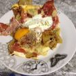 Huevos con patatas y jamón