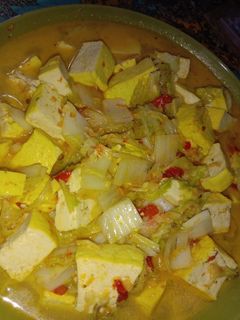Foto resep Sawi Putih & Tahu Kuning kuah santan
