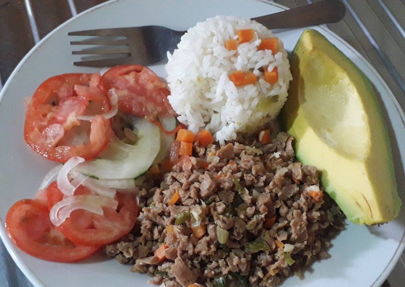 Salteado de carne de soya