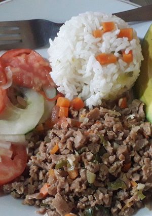 Una foto de Salteado de carne de soya