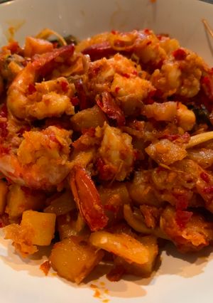 Foto resep Balado udang kentang
