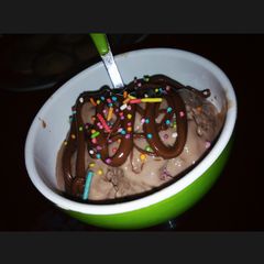 A picture of Chocolate ice cream.