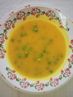 Foto de Grandioso Creme de abóbora com ervilhas