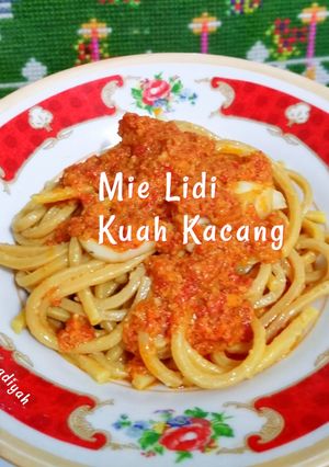 Foto resep Mie Lidi Kuah Kacang