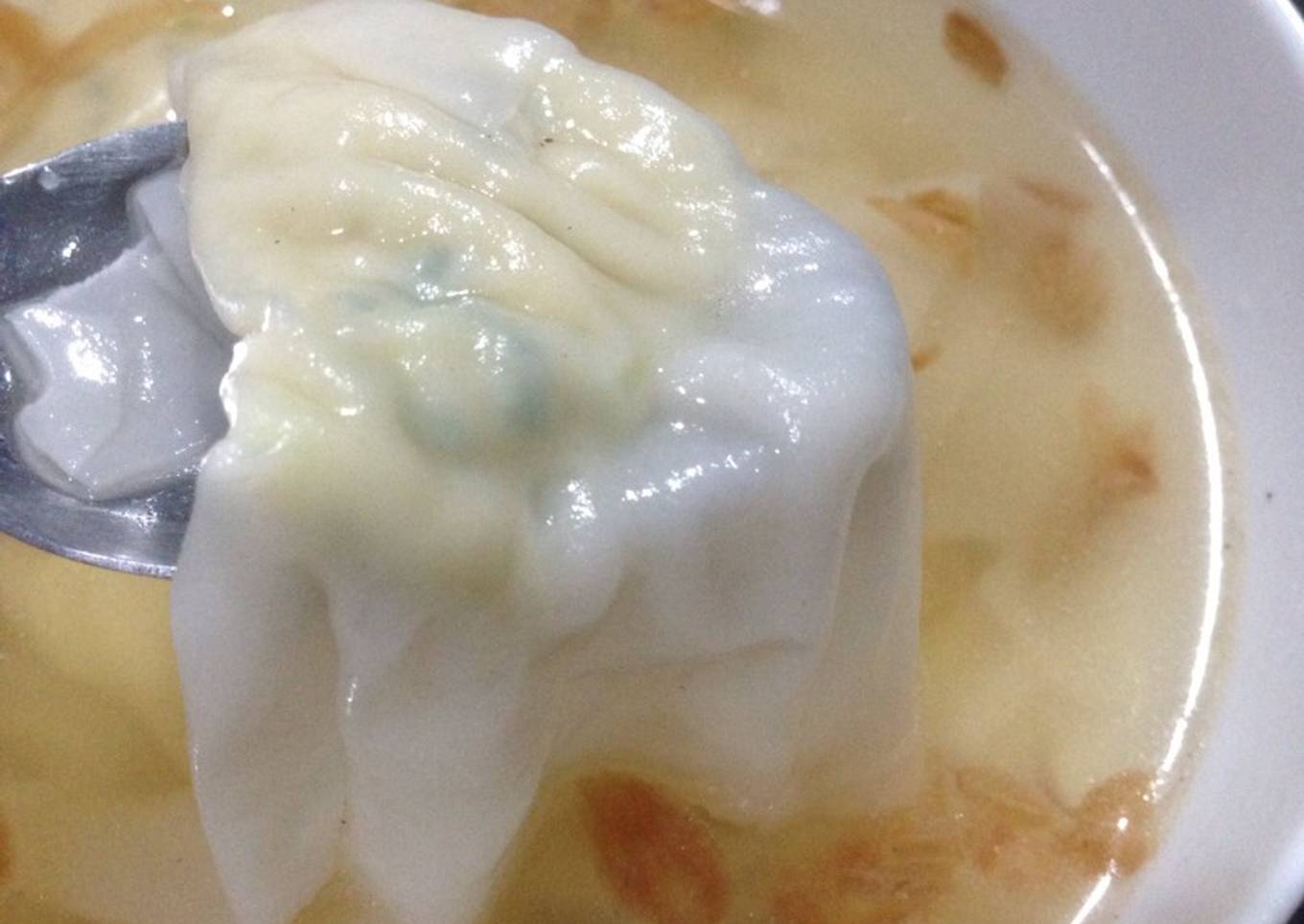 Sup pangsit ayam sangat sederhana dan mudah