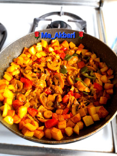 عکسی از دستور 🌱خوراک مرغ و قارچ