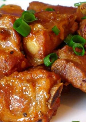 Una foto de Costillas al horno con salsa de soja y miel