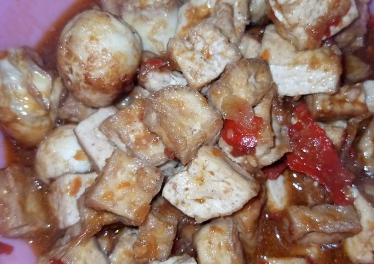 Resep Mudah Tahu telor kecap pedas manis Enak dan Sehat