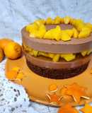 Шоколадно-мусовий торт з персиками🍫