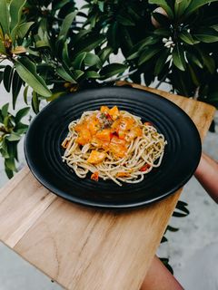 Foto resep Spaghetti Aglio e-Olio with Shrimp Ball Sauce