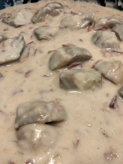 Una foto de Alcachofas con jamón a la bechamel