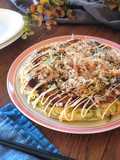 Cabbage-Free Okonomiyaki with Onion and Chikuwa (No Eggs)
