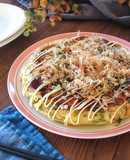 Cabbage-Free Okonomiyaki with Onion and Chikuwa (No Eggs)