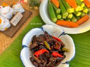 A picture of boiled vegetables