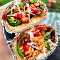 A picture of Mini Chilli Chicken Burrito.