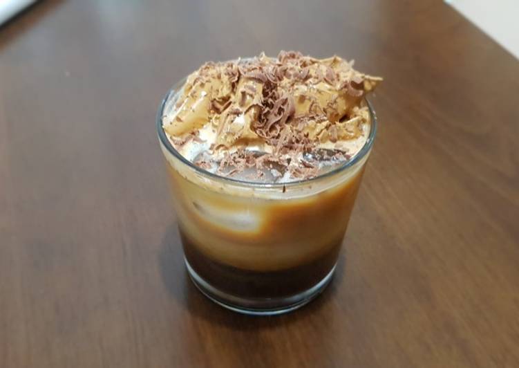 İce Coffee with coffee cream on top
