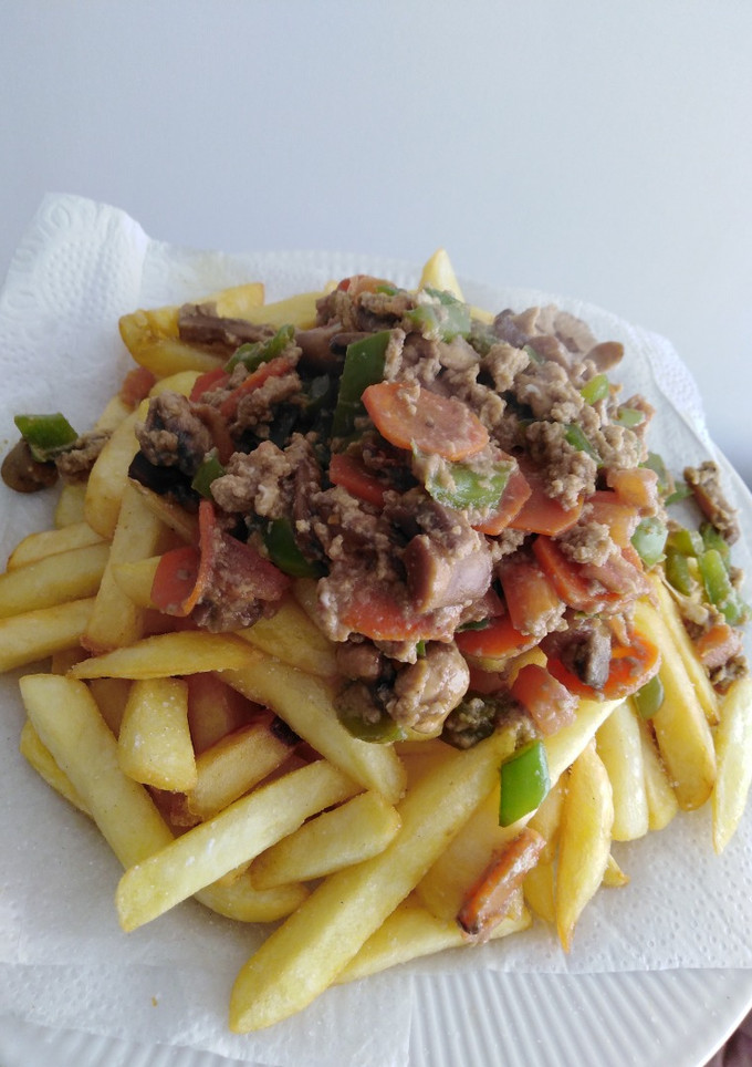 Una foto de Chorrillana vegetariana
