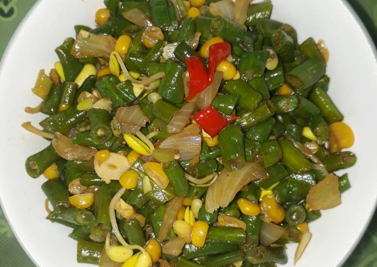 Resep Tumis kacang panjang jagung manis,taoge yang Enak Banget