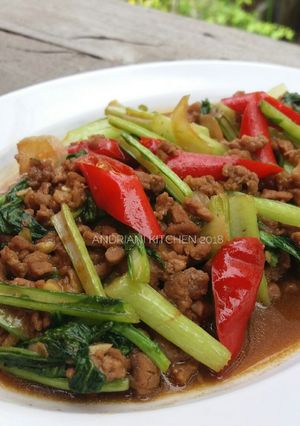 Foto resep Tumis daging cincang sawi hijau