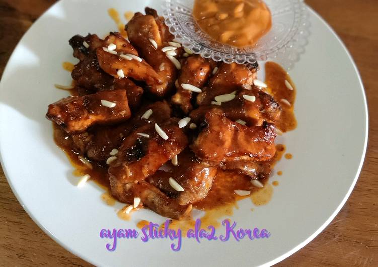 Resep Ayam sticky ala2 korea yang Enak Banget