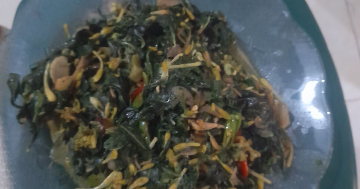 Tumis Bunga Pepaya dan Daun Singkong