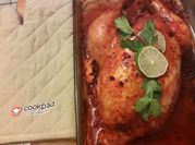 Una foto de pollo al horno