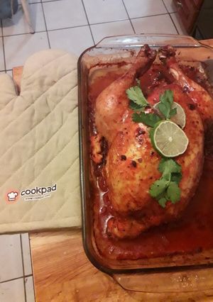 Una foto de Pollo con achiote al horno