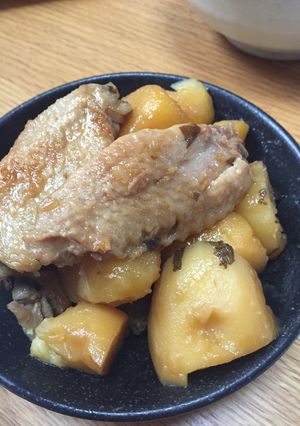 A picture of Chicken wing tip and Potato Stew.