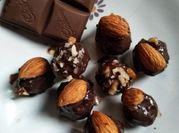A picture of dark chocolate crushed