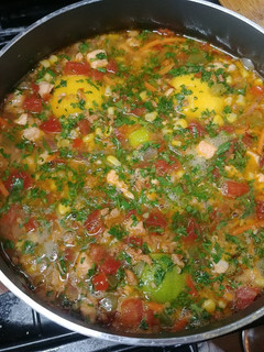 A picture of Chicken and Chorizo Soup.