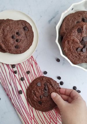 Una foto de Cookies de chocolate y nutella
