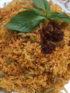 عکسی از دستور 🍛پلو لوبیا سبز🍛