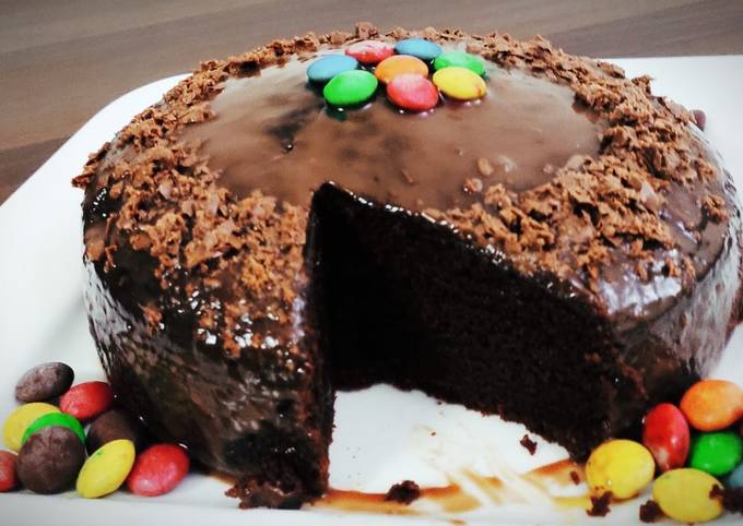 Eggless chocolate cake no oven