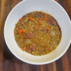 A picture of Vavo's Kitchen Sink Lentil Soup.