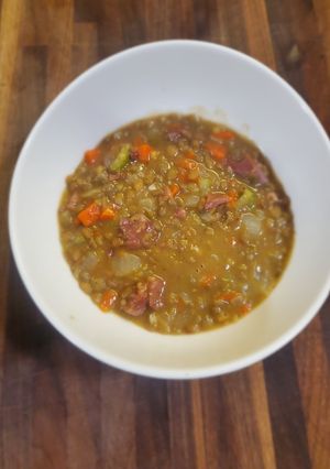 A picture of Vavo's Kitchen Sink Lentil Soup.