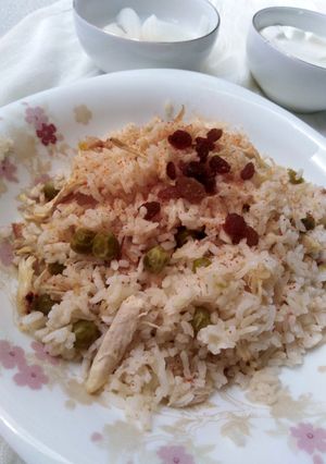 عکسی از دستور دمپخت با مرغ و نخود فرنگی