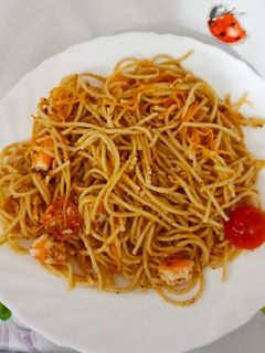 Una foto de Ensalada de espaguetis integrales