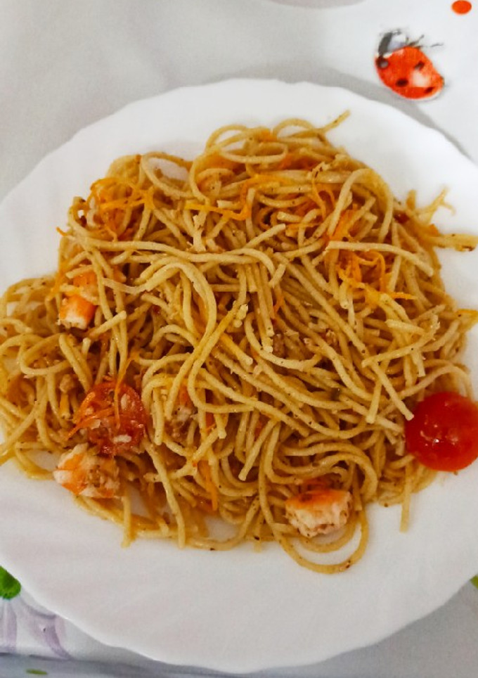 Una foto de Ensalada de espaguetis integrales
