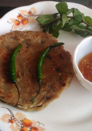 A picture of Leftover saboot moong dal paratha.