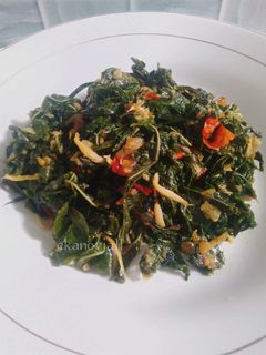 Foto resep Tumis daun singkong teri medan(teri nasi)