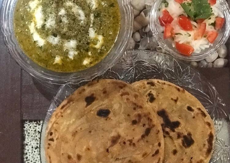 Step-by-Step Guide to Prepare Any-night-of-the-week Methi Malai Matar with lachha paratha