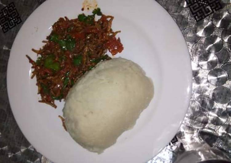 Recipe of Speedy Fried Omena with Ugali