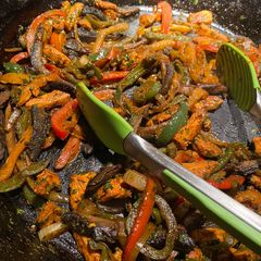 A picture of Spicy chile lime fajitas.