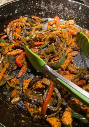 A picture of Spicy chile lime fajitas.